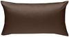 Bettwaesche-mit-Stil Mako-Satin / Baumwollsatin Bettwäsche uni / einfarbig dunkelbraun Kissenbezug 40x80 cm Bild 2