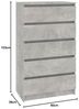 vidaXL Schubladenschrank Betongrau 60 x 36 x 103 cm Holzwerkstoff Bild 3