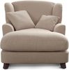 Cavadore XXL-Sessel Assado / Großer Polstersessel mit Holzfüßen und großer Sitzfläche / Inkl. 2 Zierkissen / 109 x 104 x 145 / Flachgewebe Beige Bild 4