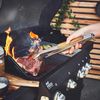 BURNHARD® Lange Edelstahl Grillzange (45 cm) Akazien-Holzgriff, Grill-Zubehör, Aufhänge-Ösen - Silber - #941051 Bild 5