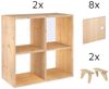Astigarraga Kit Line Standregal Dinamic Regal-Set "Raumwunder", Würfelregal, Vollholz, mit 8 Fächern auf zwei Regale aufgeteilt Bild 4