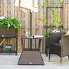 Outsunny Gartentisch Rattan-Gartentisch mit Sonnenschirm-Halterung Bild 4