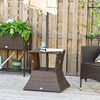 Outsunny Gartentisch Rattan-Gartentisch mit Sonnenschirm-Halterung Bild 2