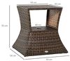 Outsunny Gartentisch Rattan-Gartentisch mit Sonnenschirm-Halterung Bild 3