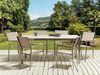 Gartentisch Set COSOLETO GROSSETO Sicherheitsglas Marmor Optik 180x90x75 cm Weiß Bild 2