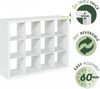 Furinno Cubicle Bücherregal, 12-Würfel Bücherregal, Cube-Organizer mit dreifach dickem Rahmen, Bookcase, 15.4 x 57.4 x 43.4, für Homeoffice, Wohnzimmer, Reinweiß Bild 4