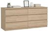 Dmora - Kommode Victoire, Wohnzimmerbuffet, Wohnzimmer-Sideboard, Moderne Küchen-Speisekammer, 154x50 h68 cm, Eiche Bild 3