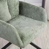 HOME DELUXE Esszimmerstuhl mit Armlehne ALUNA Chenille - 10er Set Grün Bild 5