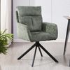 HOME DELUXE Esszimmerstuhl mit Armlehne ALUNA Chenille - 10er Set Grün Bild 2