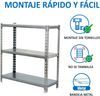 Simon Rack Schwerlastregal, 1000 x 1000 x 400 mm, Bis 180 kg Belastbar, 3 Verstellbare Ablagen, Kellerregal, Lagerregal, Verzinkt - Simonclick Bild 5