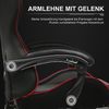 GTPLAYER Gaming Stuhl Bürostuhl Massage Gaming Sessel Ergonomischer Gamer Stuhl mit Fußstütze, Kopfstütze Massage-Lendenkissen, Gepolstert Gaming Chair, Drehsessel, rot Bild 5
