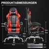 GTPLAYER Gaming Stuhl Bürostuhl Massage Gaming Sessel Ergonomischer Gamer Stuhl mit Fußstütze, Kopfstütze Massage-Lendenkissen, Gepolstert Gaming Chair, Drehsessel, rot Bild 2
