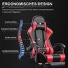 GTPLAYER Gaming Stuhl Bürostuhl Massage Gaming Sessel Ergonomischer Gamer Stuhl mit Fußstütze, Kopfstütze Massage-Lendenkissen, Gepolstert Gaming Chair, Drehsessel, rot Bild 4
