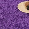 VIMODA Teppich Prime Shaggy Hochflor Langflor Einfarbig Modern Lila für Wohnzimmer, Schlafzimmer, kinderzimmer, Maße:Ø 120 cm Rund Bild 5