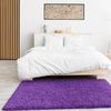 VIMODA Teppich Prime Shaggy Hochflor Langflor Einfarbig Modern Lila für Wohnzimmer, Schlafzimmer, kinderzimmer, Maße:Ø 120 cm Rund Bild 3