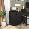 YITAHOME Rollcontainer, Mobiler Aktenschrank mit Riemenscheibe, Schließfächer Haushalte für A4 Papier, Dokumente, Schreibwaren, Drucker, Schwarz Bild 2