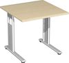 Schreibtisch, 80x80cm, Ahorn / Silber Bild 4