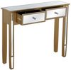 DRW Konsolentisch aus Holz und Spiegel mit 2 Schubladen in Gold und Spiegel, 90 x 25 x 80 cm Bild 4
