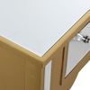 DRW Konsolentisch aus Holz und Spiegel mit 2 Schubladen in Gold und Spiegel, 90 x 25 x 80 cm Bild 3