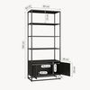Bücherregal mit Schrank Hailuoto 80x40x180 cm Stahl Schwarz, matt [en. casa] Bild 2