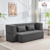 HOMCOM Schlafsofa 2.5-Sitzer-Schlafsofa aus Schaumstoff, Verstellbare Couch 1 Teile, 2 Kissen, 360 kg Belastbarkeit, Grau Bild 2