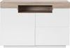 Sideboard weiß / heller Holzfarbton 2 Schubladen Schrank MARLIN Bild 4
