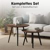 MICA Decorations Dane Beistelltische – Couchtisch Set 2-teilig – Beistelltisch Rund H44 x Ø54 cm – Couchtisch Set aus recyceltem Holz – Beistelltische für Wohnzimmer – Braun Bild 5