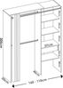 Vente-unique - Kleiderschrank Kleiderschranksystem - B. 110/160 cm - Weiß & Grau - LAURENT Bild 3