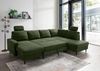 Wohnlandschaft >Pris< U-Form, Funktionen, cord moosgrün - 153x305x75x200 (LxBxHxT) Bild 2