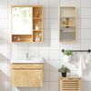 Zedelmaier Medizinschrank aus Bambus, Abschließbarer Arzneischrank, Hausapotheke, Erste Hilfe Schrank,Glastür mit Schloss (4 Fächer) Bild 4