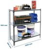 Simonrack Schwerlastregal, Lagerregal, 90 x 100 x 30 cm, Metallregal, Kellerregal, Biegestelle 180 kg, 3 Fachböden, Anthrazit/Weiss - Simonclick Bild 2