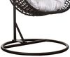 Luxus Hängesessel Style XXL Rattan Korb Gestell Schwarz mit Relaxkissen Weiss Bild 5