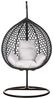 Luxus Hängesessel Style XXL Rattan Korb Gestell Schwarz mit Relaxkissen Weiss Bild 2