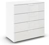 rauch Aditio Box, Kommode, 2 Schubladen, mit Glasfront, mit Softclose-Funktion, Farbe Weiß, BxHxT 80x81x42cm