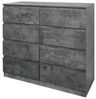 HTI-Living Sideboard Moderne Kommode mit 8 grifflosen Schubladen Beton (Stück, 1 St, 1 Kommode ohne Dekoration), Sideboard Bild 2
