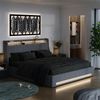 Polsterbett Christin Grau/Eiche 180x200 mit LED, USB-Anschluss & Matratze Vitalispa Bild 2