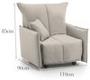 Talamo Italia - Sessel Almerinda, Einzelsofa, Wohnzimmersessel mit Trolley-Öffnung, Standardarmlehnen, 100 % Made in Italy, 110 x 90 x 85 cm, Beige Bild 2