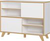 Germania Schiebetürregal 4170-513 GW-Helsinki, in Weiß/Eiche, 120 x 92 x 40 cm (BxHxT) Bild 1