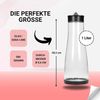 elasto Wasserkaraffe 1 Liter Karaffe mit Deckel und praktischem Ausgießer für zu Hause Bild 3