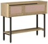 Konsolentisch Kvænangen 100x30x76 cm Eiche/Rattanoptik [en. casa] Bild 3