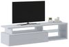 Dmora - Fernsehschrank Baltico, Ständer für Wohnzimmerfernseher, Niedriges Wohnzimmer-Sideboard, TV-Ständerbasis, 160x38h41 cm, Weiß und Glänzendes Weiß Bild 2
