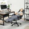 Vinsetto Schreibtischstuhl Bürostuhl mit Massagefunktion, Kopfstütze mit USB-Schnittstelle (Höhenverstellbar Drehbar Chefsessel, 1 St), mit Leinenoptik, Dunkelgrau Bild 2