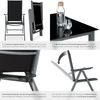 tectake® Aluminium Sitzgruppe 8+1, Gartenmöbel Set mit Stuhl und Tisch, klappbare Gartenstühle, Gartentisch mit Sicherheitsglas, wetterfeste Terrassenmöbel, für Garten Terrasse Balkon - anthrazit Bild 5
