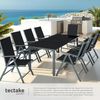 tectake® Aluminium Sitzgruppe 8+1, Gartenmöbel Set mit Stuhl und Tisch, klappbare Gartenstühle, Gartentisch mit Sicherheitsglas, wetterfeste Terrassenmöbel, für Garten Terrasse Balkon - anthrazit Bild 4
