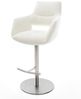Barstuhl Yago-Flex Bouclé Soft Beige Drehfuß höhenverstellbar Edelstahl Silberfarben Taschenfederkern Bild 2