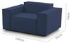 Talamo Italia - Cristiana Sessel, Wohnzimmersessel, 100 % Made in Italy, Relaxsessel aus gepolstertem Stoff, 160 x 95 x 70 cm, Blau Bild 2