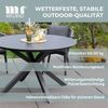 MR. DEKO Gartentisch rund Malaga 120cm Keramik Aluminium Anthrazit, wetterfest & kratzfest (Mit X-Gestell & Keramik-Tischplatte – stilvoller Esstisch für Outdoor, 1-St), Wetterfest & modern – Tisch Höhe anpassbar, pflegeleicht Bild 4