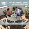MR. DEKO Gartentisch rund Malaga 120cm Keramik Aluminium Anthrazit, wetterfest & kratzfest (Mit X-Gestell & Keramik-Tischplatte – stilvoller Esstisch für Outdoor, 1-St), Wetterfest & modern – Tisch Höhe anpassbar, pflegeleicht Bild 3