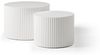 NJLyuhome Couchtisch Modernes Nesting Set, Wohnzimmer-Kaffeeset, Runde Couchtische (2-St), Wellen-Design-Beistelltisch-Set mit wellenförmiger Struktur Bild 3