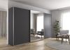Rauch Möbel Kulmbach, Kleiderschrank mit Schwebetüren für Schlafzimmer, Kinderzimmer, Flur, 3-türig, mit Spiegel und Soft-Close-Funktion, Zubehör Premium, Farbe Grau metallic, Schwarz, Breite 360 cm Bild 2